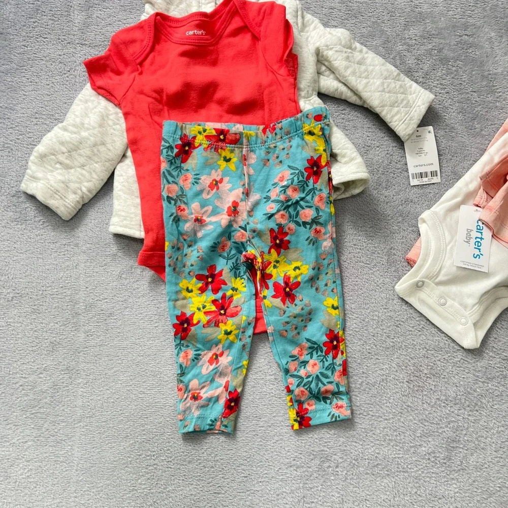 Carter's Baby Girl‎ 3M & 6M Outfit Bundle 2 Three-Piece Sets Hoodies Bodysuits